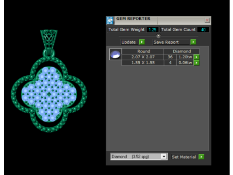 Coleção de pingentes de luxo Clover Diamond Modelo de Impressão 3D
