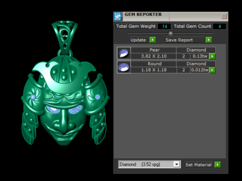 Coleção de pingente de coração com conjunto de diamantes Modelo de Impressão 3D