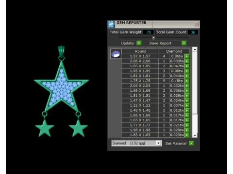 Coleção de pingente de coração com conjunto de diamantes Modelo de Impressão 3D