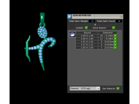 Coleção de pingente de coração com conjunto de diamantes Modelo de Impressão 3D