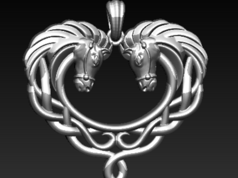 Coleção de pingente de coração com conjunto de diamantes Modelo de Impressão 3D