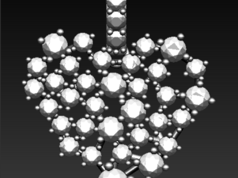 Coleção de pingente de coração com conjunto de diamantes Modelo de Impressão 3D