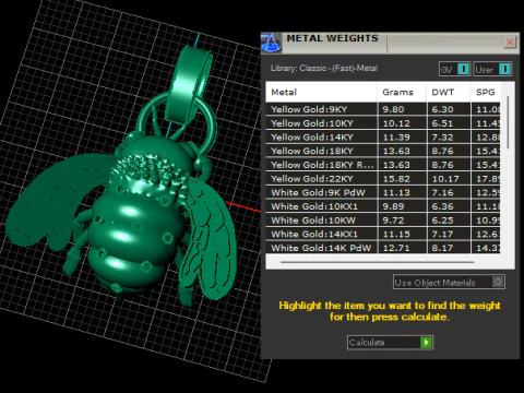 Royal Honey Bee Pendant 3D Print Model