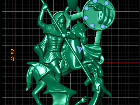 Saint George Heroic Medallion 3D Print Model