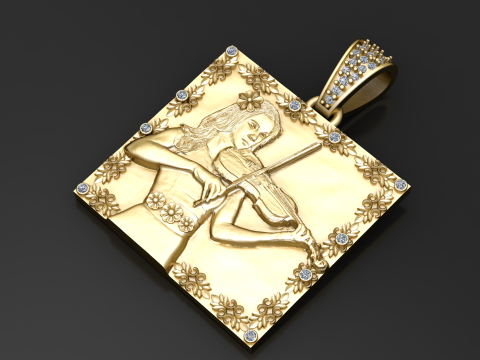 Colgante de retrato de violinista Modelo de impresión 3D