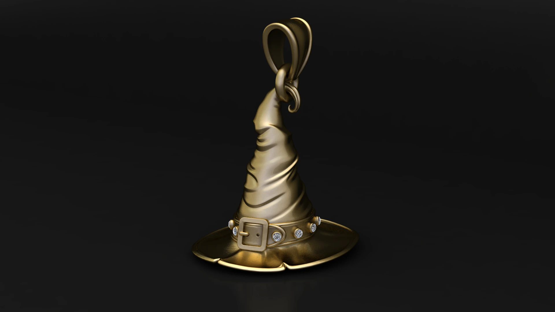 Magic Spellcaster Hat Charm 3D Print Model .c4d .max .obj .3ds .fbx .stl .blend 