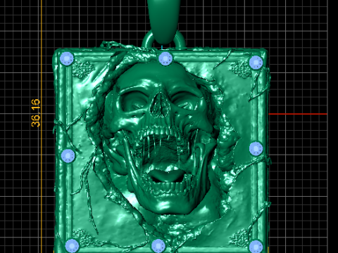 呪われたグリモワール スカル ペンダント 3Dプリントモデル