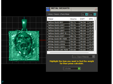 呪われたグリモワール スカル ペンダント 3Dプリントモデル