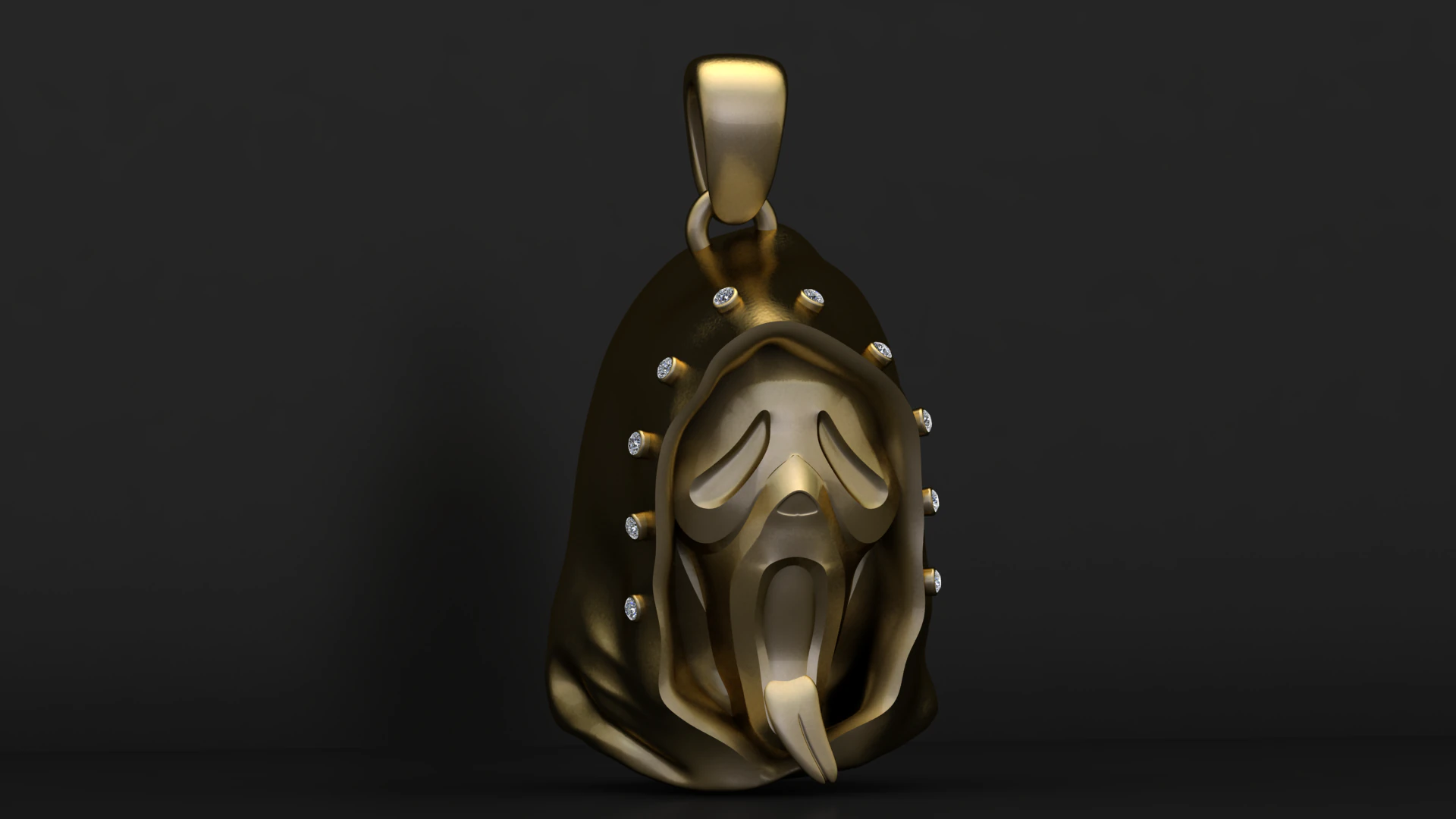 Hooded Wraith Mask Pendant 3D Print Model .c4d .max .obj .3ds .fbx .stl .blend
