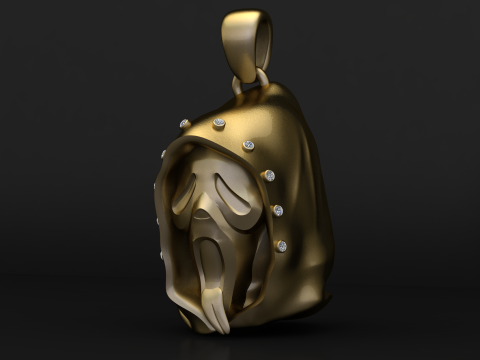 हुड वाला रेथ मास्क पेंडेंट 3D प्रिंट मॉडल