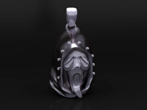 Hooded Wraith Mask Pendant 3D Print Model