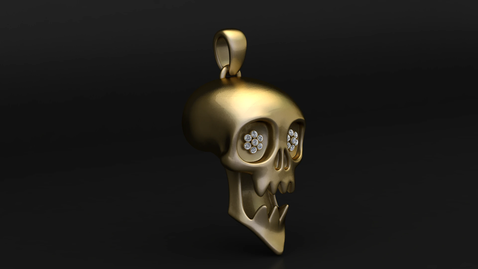 Smiling Skull Charm 3D Print Model .c4d .max .obj .3ds .fbx .stl .blend 