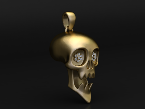 微笑骷髅吊饰 3D 打印模型