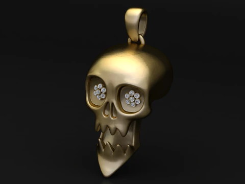 Smiling Skull Charm 3D Print Model