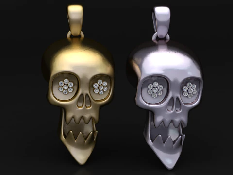 Smiling Skull Charm 3D Print Model