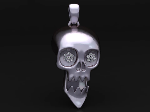 Smiling Skull Charm 3D Print Model