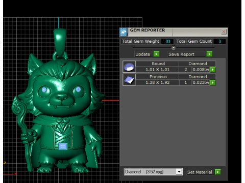 Wizard Wolf Guardian Pendant 3D Print Model