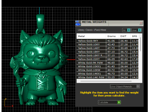 Wizard Wolf Guardian Pendant 3D Print Model