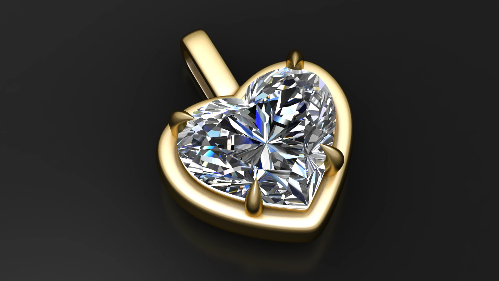 Heart Solitaire Pendant 3D Print Model .c4d .max .obj .3ds .fbx .stl .blend 