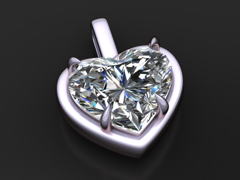Heart Solitaire Pendant 3D Print Model