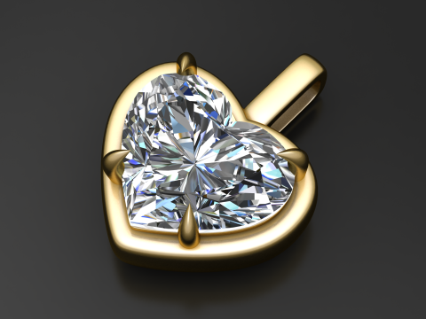Heart Solitaire Pendant 3D Print Model