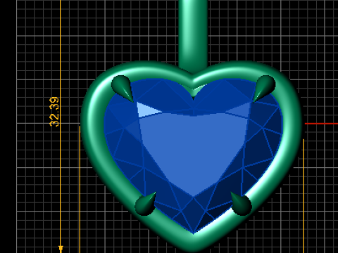 Heart Solitaire Pendant 3D Print Model