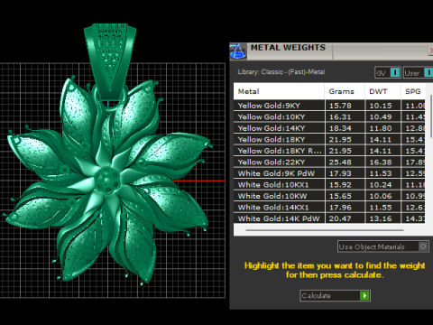 皇家莲花吊坠 3D 打印模型