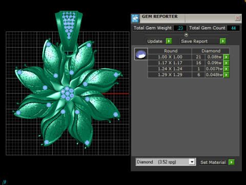 皇家莲花吊坠 3D 打印模型