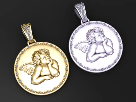 Cherub Guardian Angel Pendant 3D Print Model
