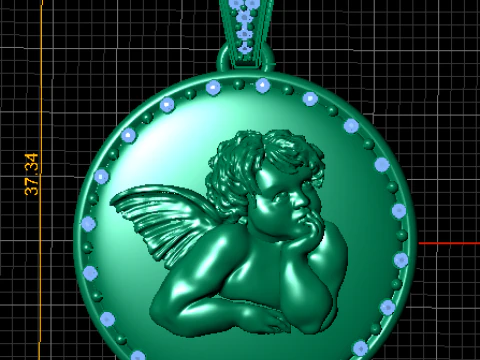 Cherub Guardian Angel Pendant 3D Print Model