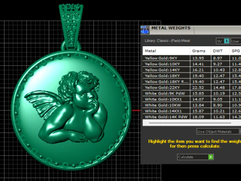 Cherub Guardian Angel Pendant 3D Print Model