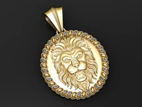 Majestic Lion King Medallion 3D Print Model