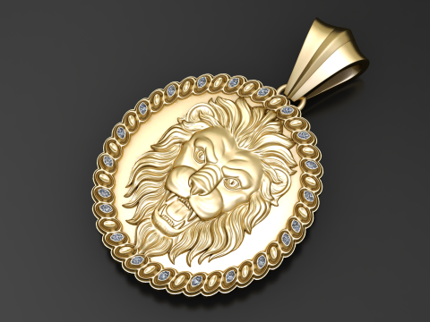 Majestic Lion King Medallion 3D Print Model