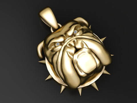 斗牛犬守护者吊坠 3D 打印模型