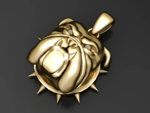 Bulldog Guardian Pendant 3D Print Model