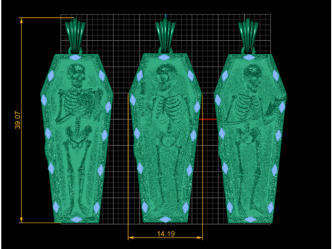 Coffin Relic Skeleton Pendant Trio 3D Printable Jewelry Collection 3D Print Model