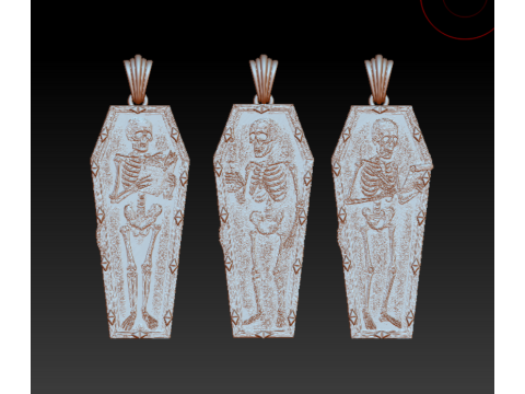 Coffin Relic Skeleton Pendant Trio 3D Printable Jewelry Collection 3D Print Model