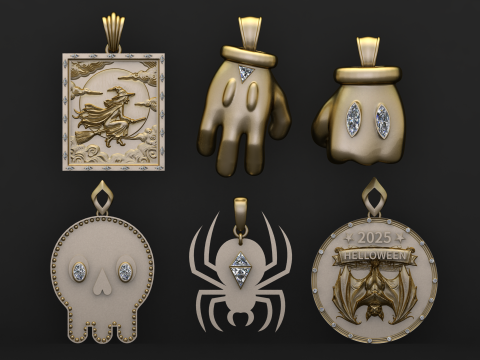 神秘万圣节吊坠系列 3D 打印模型