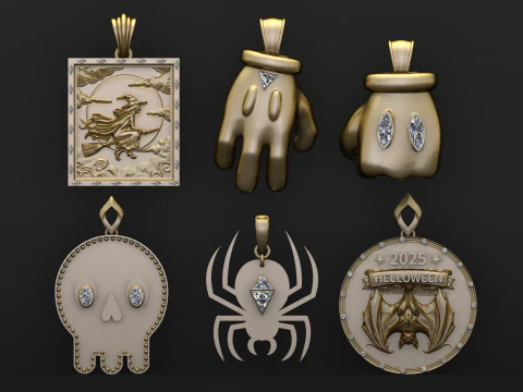 Mystic Halloween Pendant Collection 3D Print Model