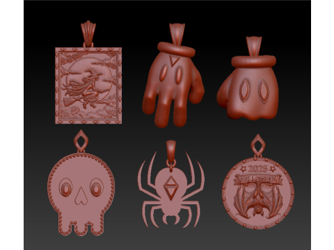 神秘万圣节吊坠系列 3D 打印模型