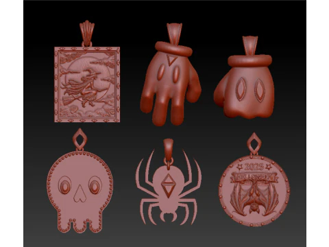 Mystic Halloween Pendant Collection 3D Print Model