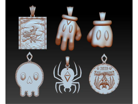 Mystic Halloween Pendant Collection 3D Print Model