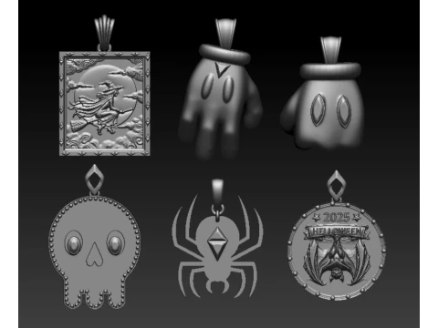 Mystic Halloween Pendant Collection 3D Print Model