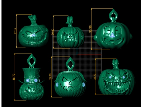 Koleksi Liontin Raja Labu Jahat Model Cetak 3D