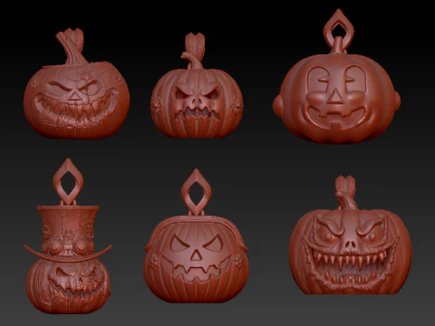 Evil Pumpkin King Pendant Collection 3D Print Model