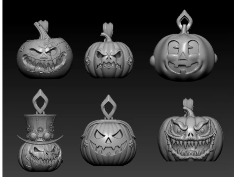 Evil Pumpkin King Pendant Collection 3D Print Model