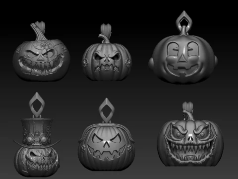 Evil Pumpkin King Pendant Collection 3D Print Model
