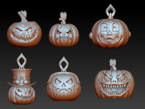 Evil Pumpkin King Pendant Collection 3D Print Model