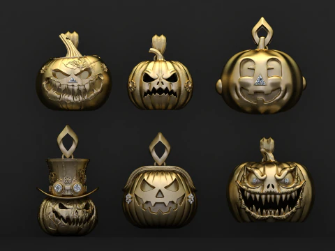 Evil Pumpkin King Pendant Collection 3D Print Model