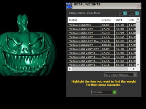 Koleksi Liontin Raja Labu Jahat Model Cetak 3D